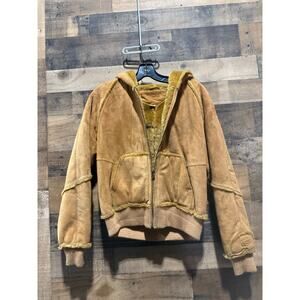 UGG- Shearling Hooded Coat - Tan - Size L W